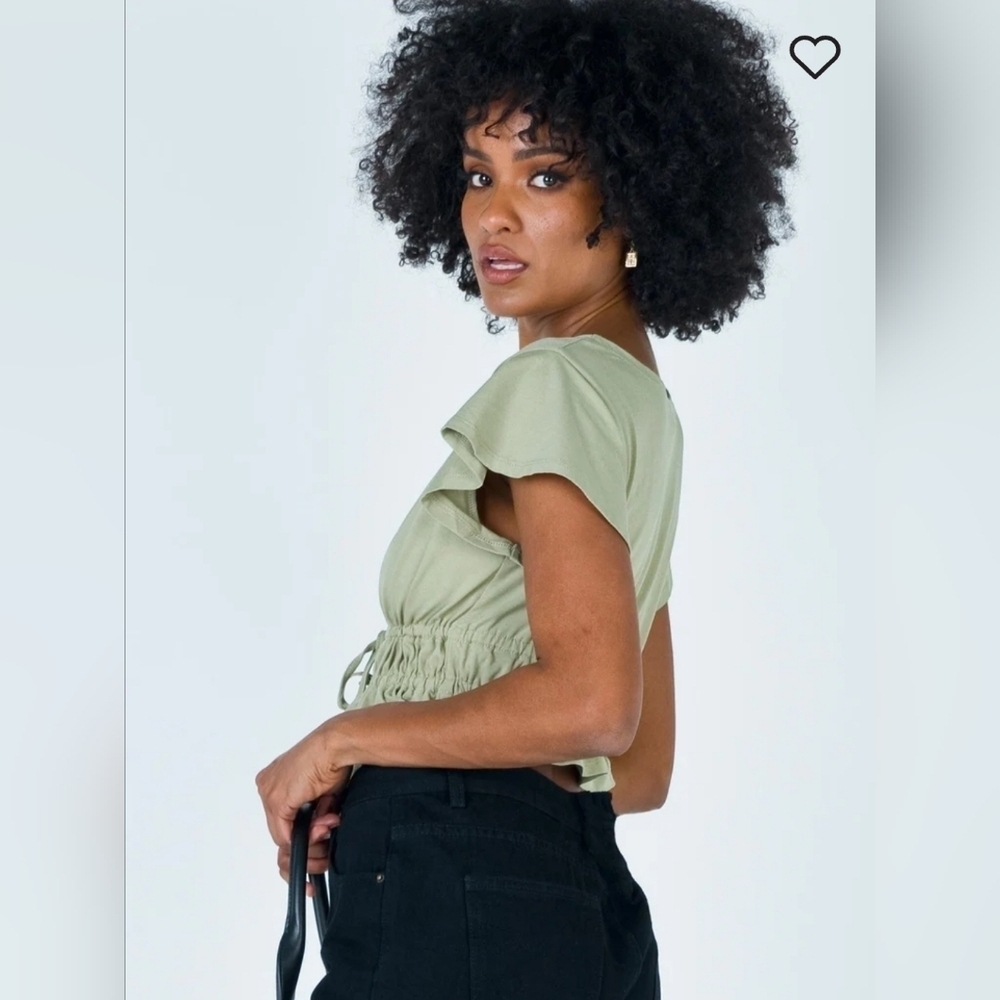 Jamison Reid Crop Top in Khaki Size 0 - Picture 3 of 8